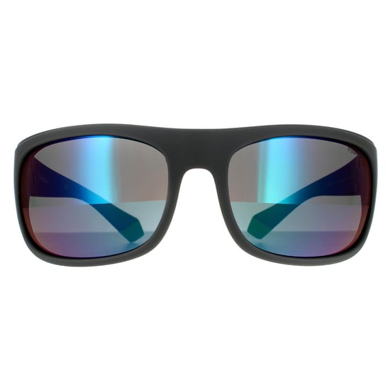 Gafas de sol polarizadas espejo gris verde para hombre Polaroid Wrap - Image 1