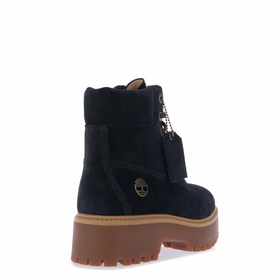 Women's Timberland 6 Inch Lace Up Waterproof Boots in Dark Blue - Image 3