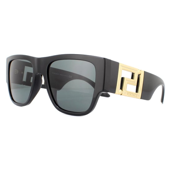 Gafas de sol rectangulares de hombre en negro y gris oscuro de Versace - Image 2