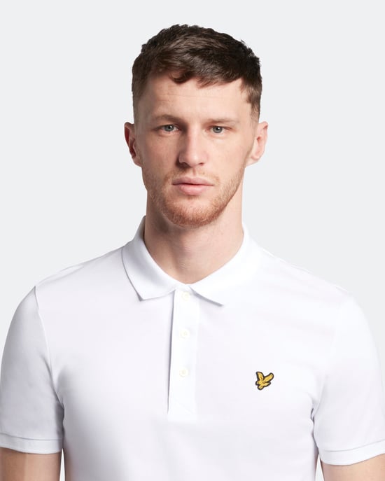 Lyle & Scott Plain Polo Shirt in White - Image 4