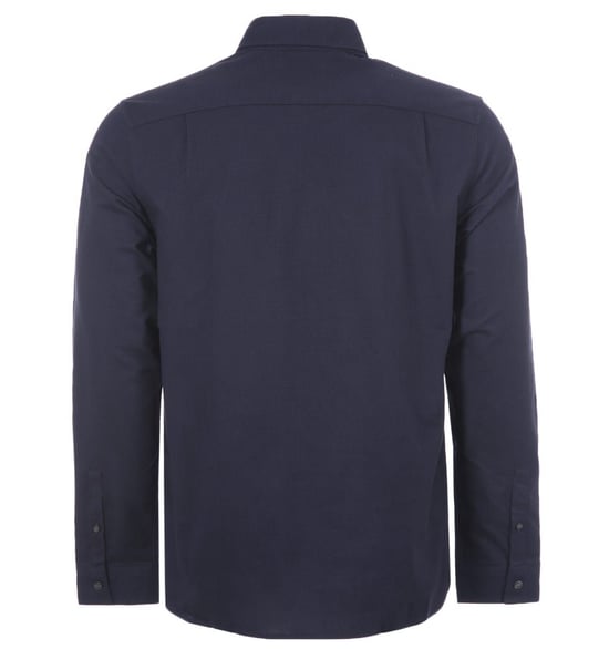 Camisa Oxford de manga larga en azul marino francés con bolsillo con la marca de Fred Perry - Image 2