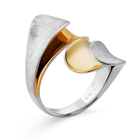 Orphelia Women's 925 Sterling Silver Ring - Silver/Gold ZR-7508 - Image 2