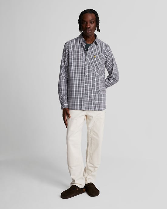 Lyle & Scott Camisa de manga larga a cuadros vichy Argyle verde azulado/azul - Image 2