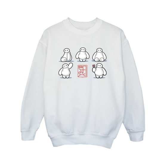 Disney Boys Big Hero 6 Baymax Many Poses Sweatshirt (White) - Image 1
