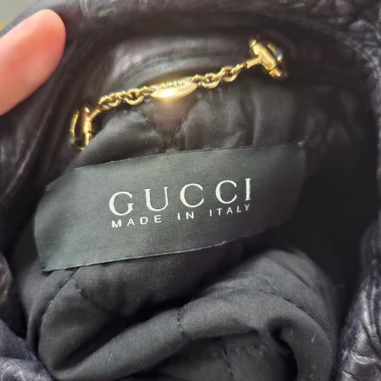 Gucci Monogram Biker Jacket in Black Leather - Image 3