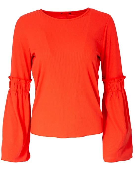 Ribbed Trumpet Sleeve Top