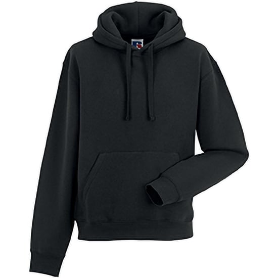 Russell Mens Authentic Hooded Sweatshirt / Hoodie (Black) - Image 3