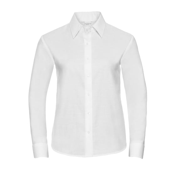 Russell Collection Womens/Ladies Oxford Easy-Care Long-Sleeved Shirt (White) - Image 1