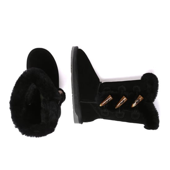EVER AU Botas altas con botones de cuerno para mujer - Ashy - Image 3