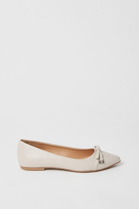 Lesley Bow And Buckle Detail Ballet Pumps