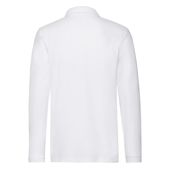 Fruit of the Loom Mens Cotton Pique Long-Sleeved Polo Shirt (White) - Image 2