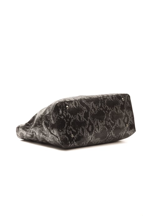 Bolso de Hombro de Cuero Gris para Mujer Pompei Donatella - Image 4