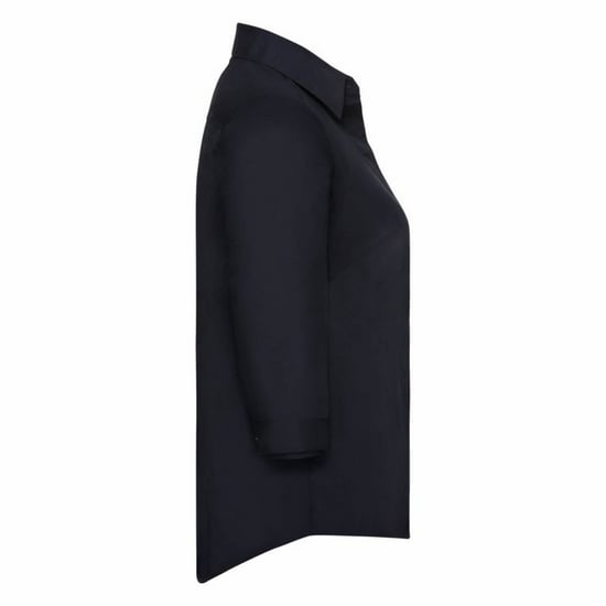 Russell Collection Ladies 3/4 Sleeve Poly-Cotton Easy Care Fitted Poplin Shirt (French Navy) - Image 6