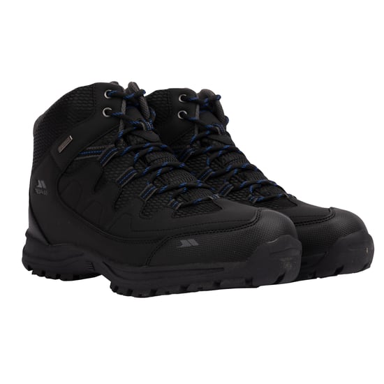 Trespass Mens Finley Waterproof Walking Boots (Black/Blue)
