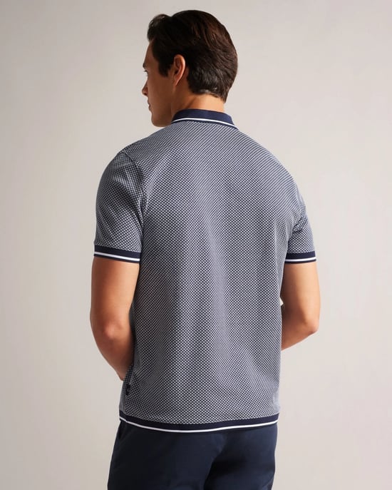 Ted Baker Affric Mens Short Sleeve Regular Geo Textured Polo Shirt