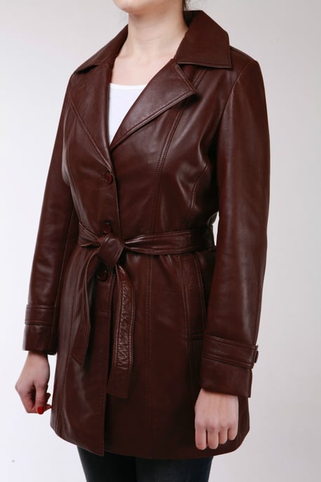 Women's 3/4-length trench coat with tie - Oldbury