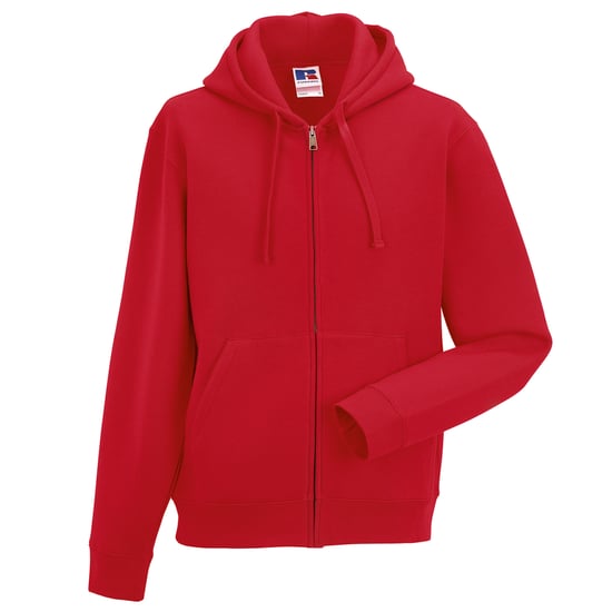 Russell Mens Authentic Full Zip Hooded Sweatshirt / Hoodie (Classic Red) - Image 4