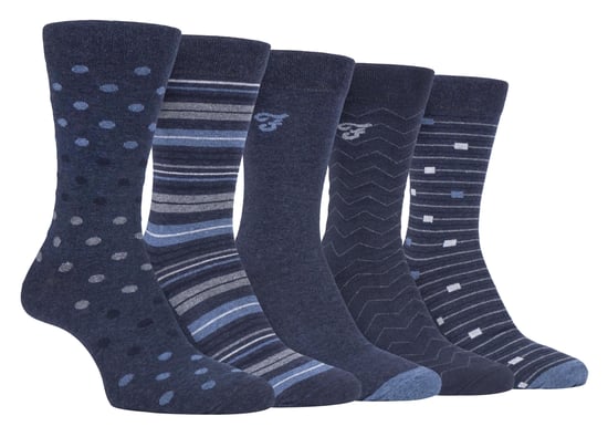 Farah - Paquete de 5 calcetines de algodón para hombre, finos, transpirables y con diseño de lunares - FCS273DENTEL (Lunares) - Image 1