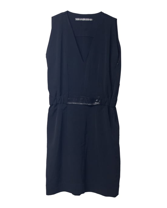 Balenciaga V-Neck Sheath Dress in Black Triacetate - Image 5