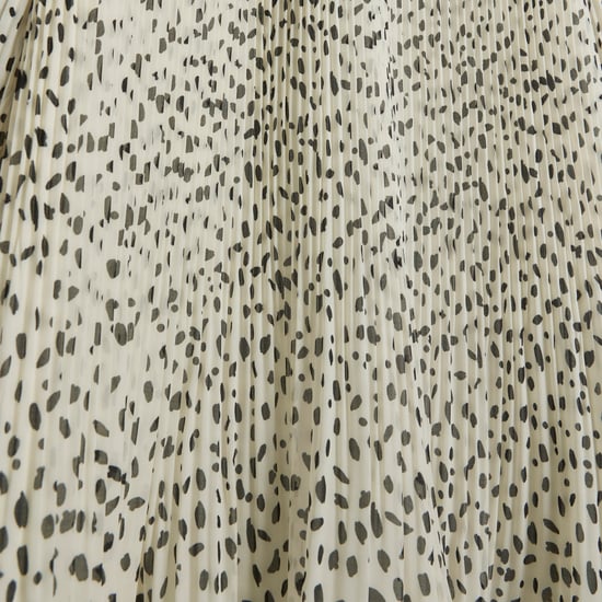 River Island Womens Shift Mini Dress Cream Plisse Leopard Print