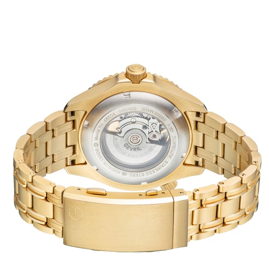 Gevril Hudson Yards para hombre, esfera negra, reloj automático suizo dorado de 3 manecillas, movimiento Sellita SW200 - Image 2