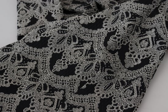 Vestido ajustado de mujer en jacquard negro y gris de Dolce & Gabbana - Image 6