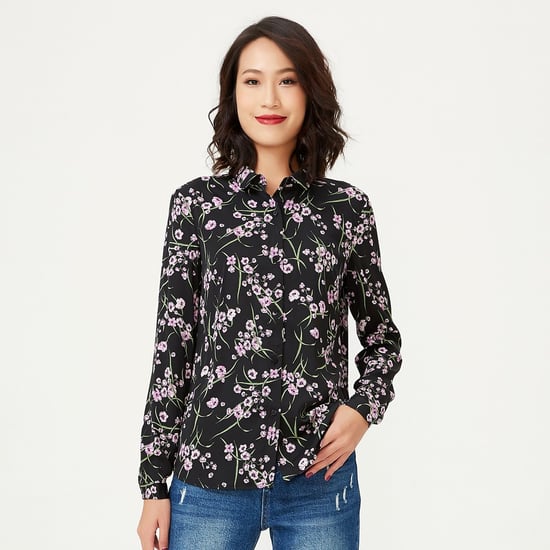 Straight cut shirt with flower print - Image 2