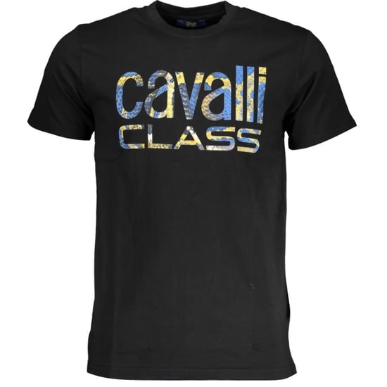Camiseta Negra con Logo Bold de Piel de Serpiente Cavalli Class - Image 1