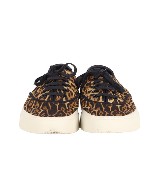 Saint Laurent Venice Leather-Trimmed Sneakers in Animal Print Canvas - Image 2