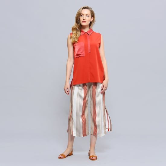 Stripe print fold capri pants - Image 5