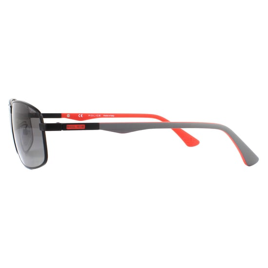Police Sunglasses Brooklyn 8 SPL530 531Z Semi Matte Black Red Grey Gradient Polarized