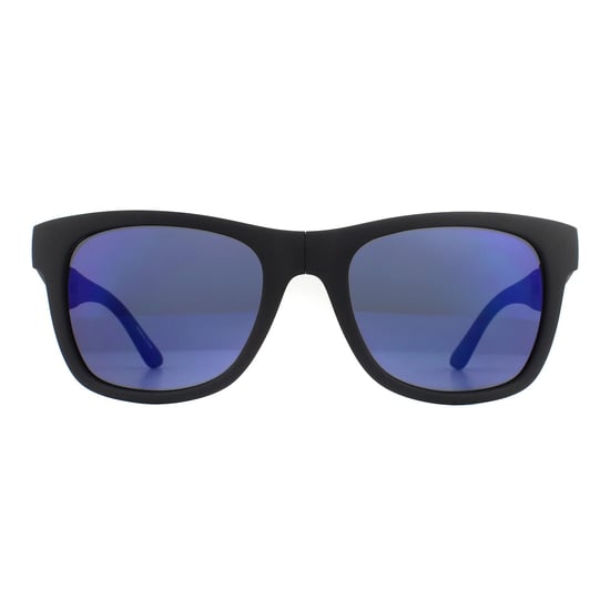 Lacoste Rectangle Unisex Matte Black Blue Gradient Folding Sunglasses