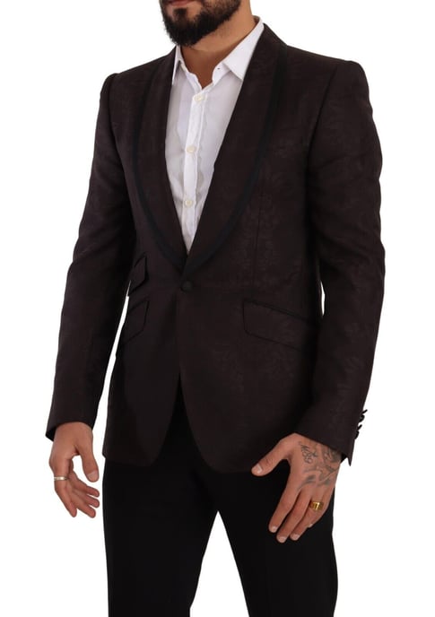 Blazer Sológico de Jacquard Morado de Hombre Dolce & Gabbana Sicilia de Un Solo Botón - Image 2
