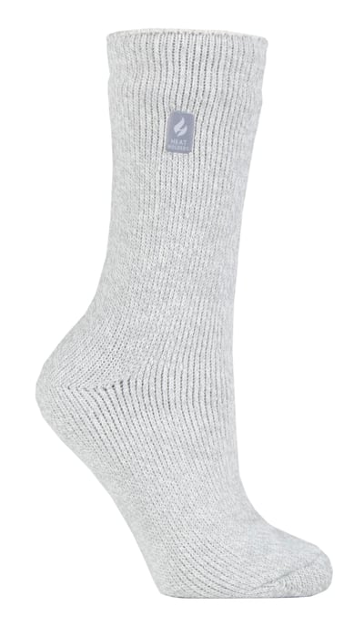 Heat Holders - Ladies Thermal Socks for Winter | Outdoor & Indoor Socks | Cuddly & Fluffy | Gifts for Women - Silver Grey (Vienna) - Image 1