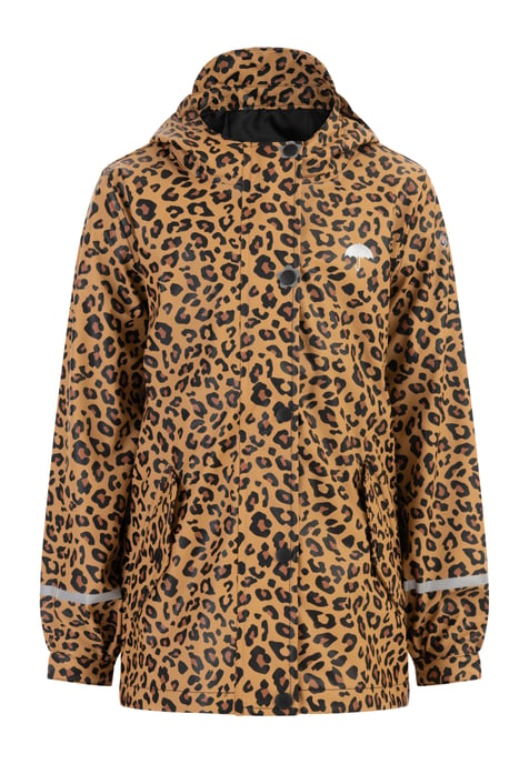 Schmuddelwedda rain jacket Girls black beige leo - Image 1