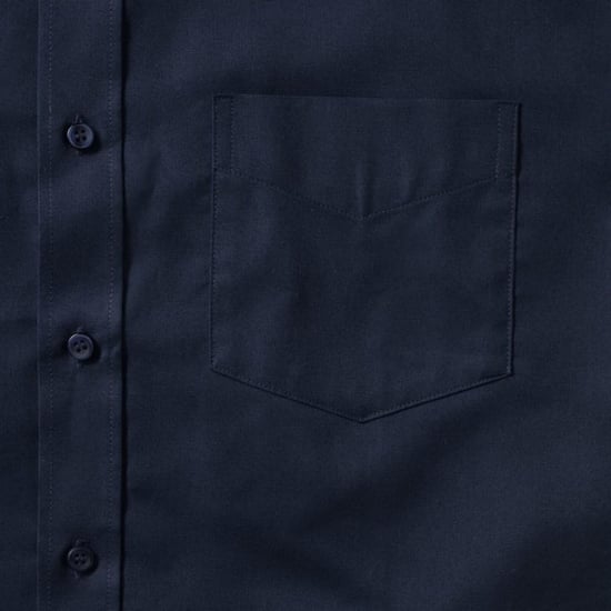 Russell Collection Mens Short Sleeve Easy Care Oxford Shirt (Bright Navy) - Image 5