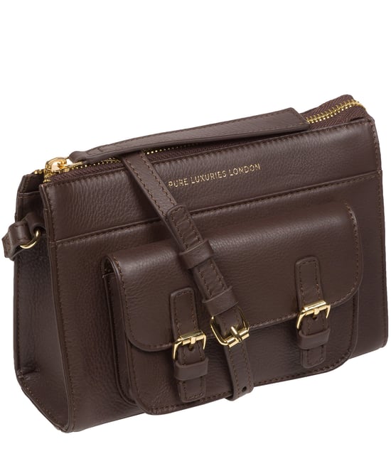 'Monica' Hot Fudge Nappa Leather Cross Body Bag