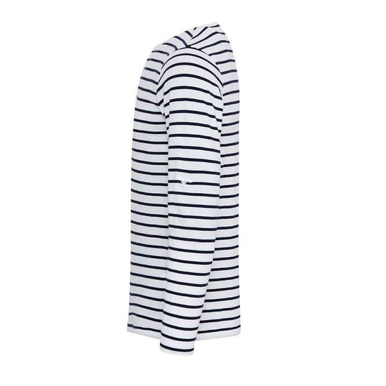 Premier Mens Long John Roll Sleeve T-Shirt (White/Navy) - Image 3