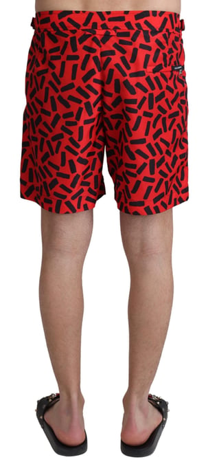 Shorts de baño para hombre de Dolce & Gabbana con patrón rojo - Image 3