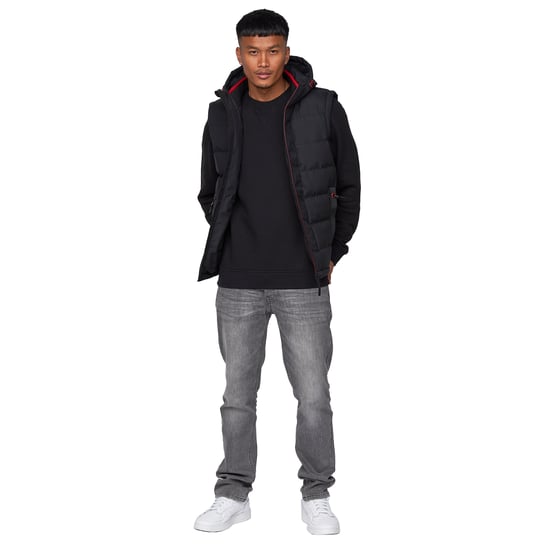 Crosshatch Mens Kampnew Embossed Gilet (Black) - Image 5