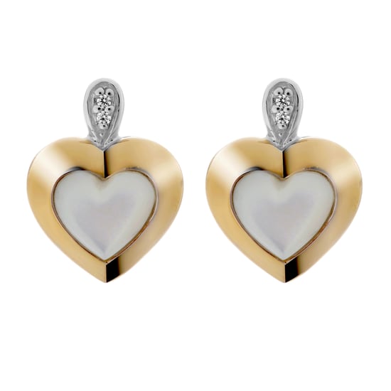 Orphelia 'Debby' Women's 925 Sterling Silver Stud Earrings - Silver/Gold ZO-7289/G - Image 1