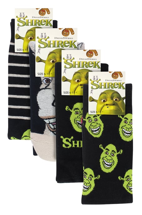 4 Pares Multipack Calcetines Shrek para Hombre | Calcetines Burro Divertidos y Transpirables, Calcetines Dreamworks | Regalos Shrek - Shrek / Burro - Image 2