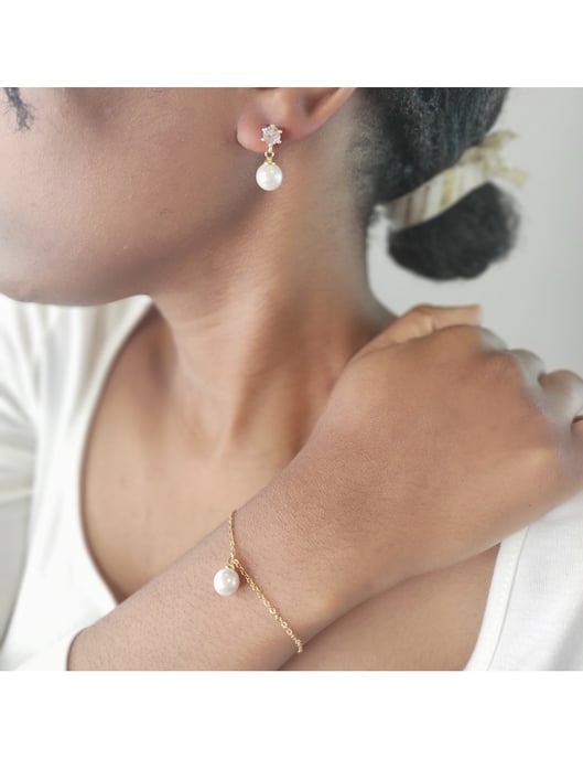 Conjunto de perlas de cristal Pauline - Oro y cristal - Image 2