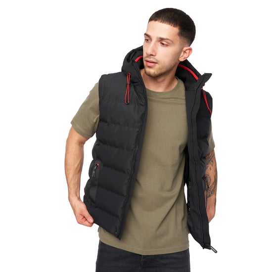 Crosshatch Mens Kampleys Embossed Gilet (Black) - Image 2