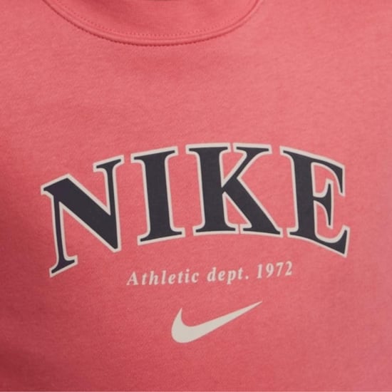 Nike Logo Youth Crewneck Pink Sweatshirt
