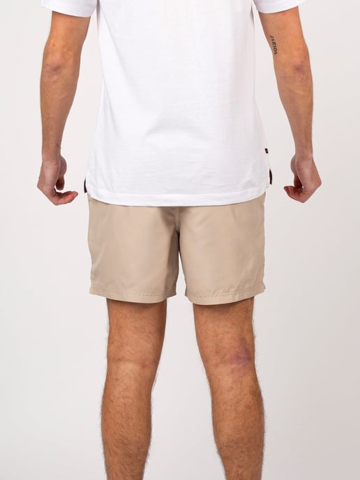 Luke 1977 Men's Side On Swim Shorts in Stone Beige