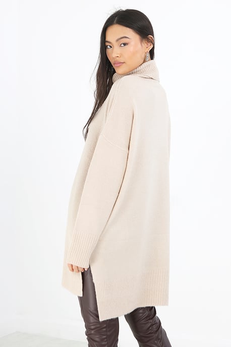 Camel 'Ming' Oversized Roll Neck Jumper