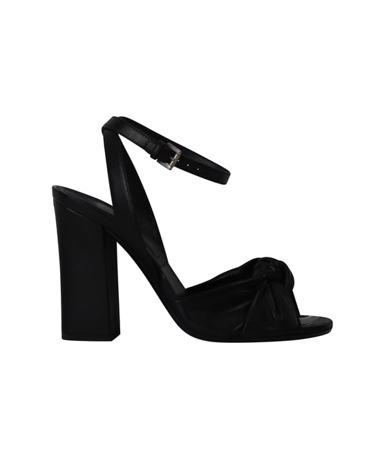 Michael Kors Gabrielle Runway Block Heel Sandals in Black Leather - Image 1
