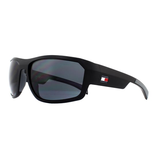 Tommy Hilfiger Wrap Hombre Mattele Negro gris gafas de sol - Image 2