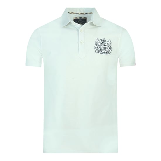 Polo blanco con logo en el pecho Aldis de Aquascutum - Image 1